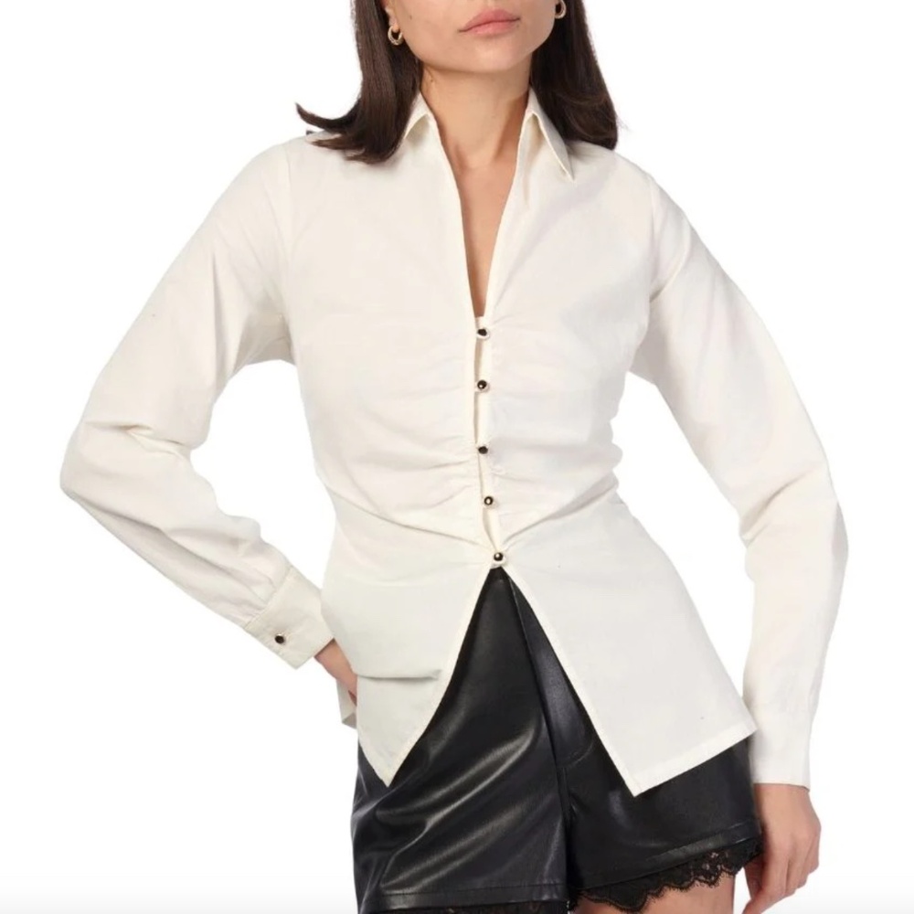 Alistair Poplin Top Macadamia